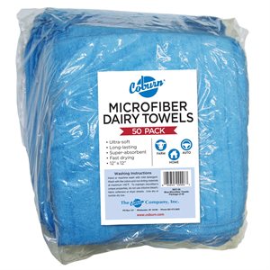 Microfiber Dairy Towel 12'' x 12'' Blue, pk / 50