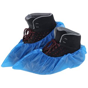 Disposable Overshoes Polyethylene 2 mil. Blue pk / 40