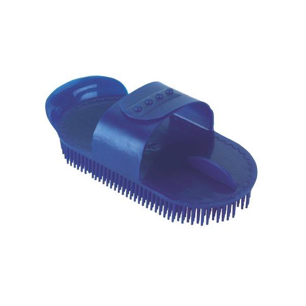 Étrille en plastique bleue