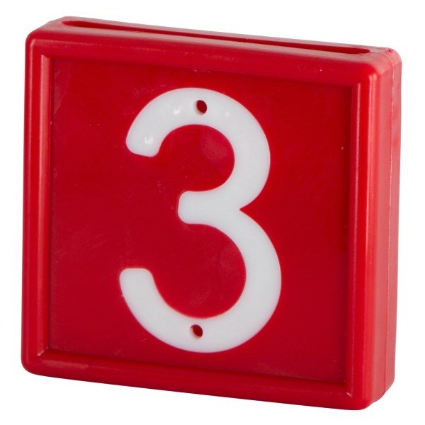 Numbering Block Standard, Red, # 3