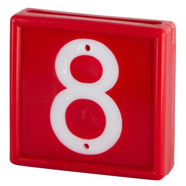 Plaquette numérotée standard, rouge, # 8