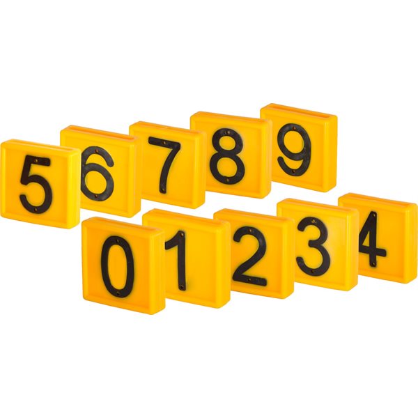 Plaquette numérotée standard jaune Kit de 0 à 9 Plaquette numérotée standard jaune Kit de 0 à 9