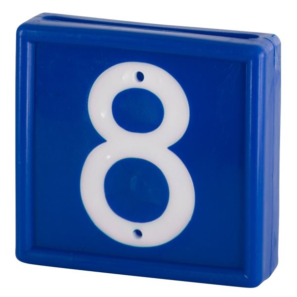 Plaquette numérotée standard, bleue, # 8