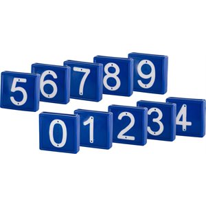 Numbering block standard Blue - Yellow - Red #0 to #9