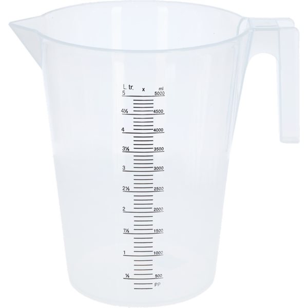 Tasse à mesurer gradué poignée et bec verseur, 5000 ml