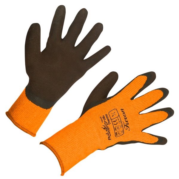 TAMREX ProGrip Thermo Winter Gloves HexaGrip Leather Palm Insulated Olive main image 1