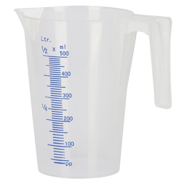 Tasse à mesurer gradué poignée et bec verseur, 500 ml