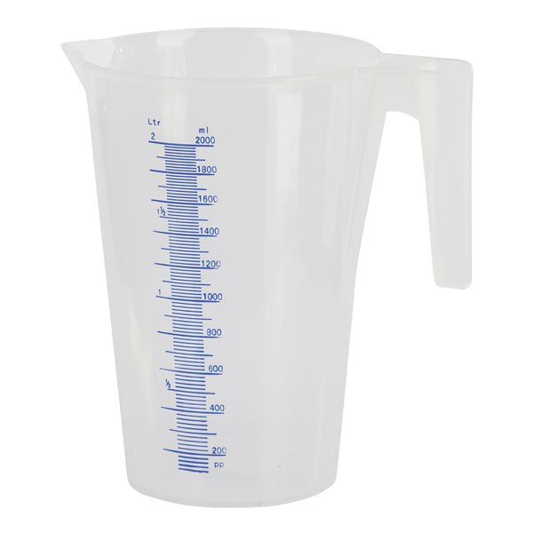 Tasse à mesurer gradué poignée et bec verseur, 2000 ml