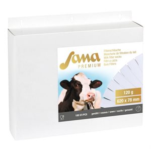 Sana Milk Filter Sock Premium 120g / m² 620 x 78 mm - pk / 100
