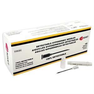 Aiguilles détectables avec embase en aluminium