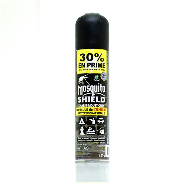 MOSQUITO SHIELD, formule Combat (30% DEET) - 220g aerosol