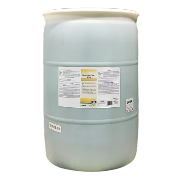 Chlor-A-Foam EVO nettoyant d'écloserie et équipement 208 L