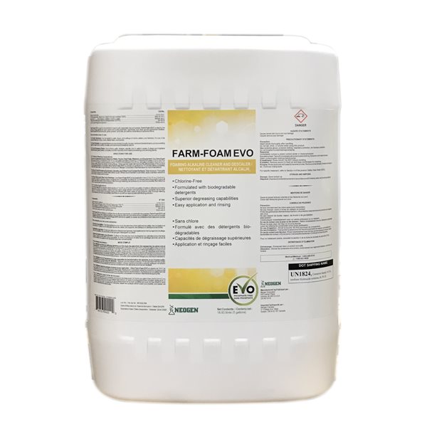 Farm-Foam EVO Foaming Alkaline Chlorinated Cleaner, 18.9 L
