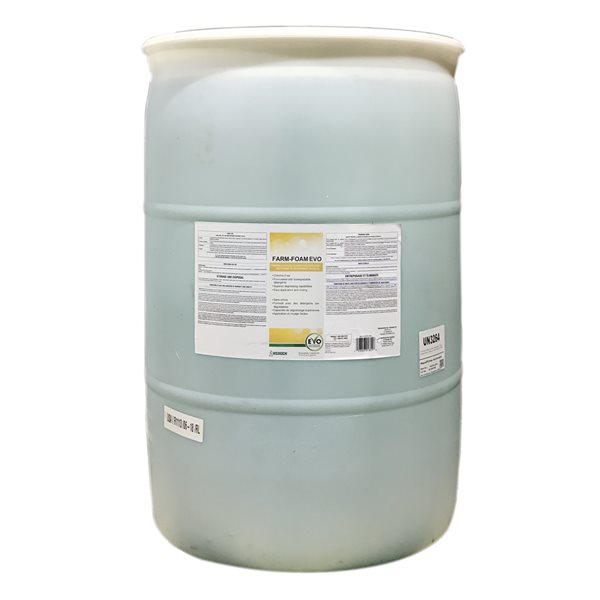 Farm-Foam EVO nettoyant alcalin moussant / détartrant, 208 L