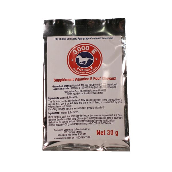 Supplément de Vitamine E 3,000E - 25 x 30 g