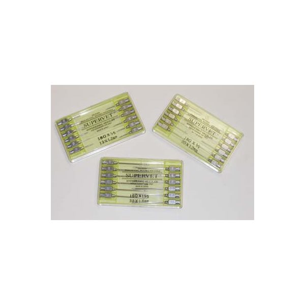 Aiguilles en acier inox. SYRVET 14 g x 1 bte / 12 Aiguilles en acier inox. SYRVET 14 g x 1 bte / 12