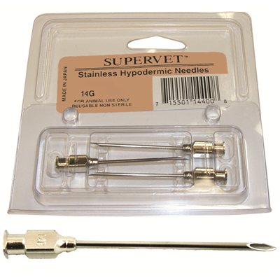 Aiguilles en acier inox. SYRVET 14 g x 1 1 / 2 bte / 3